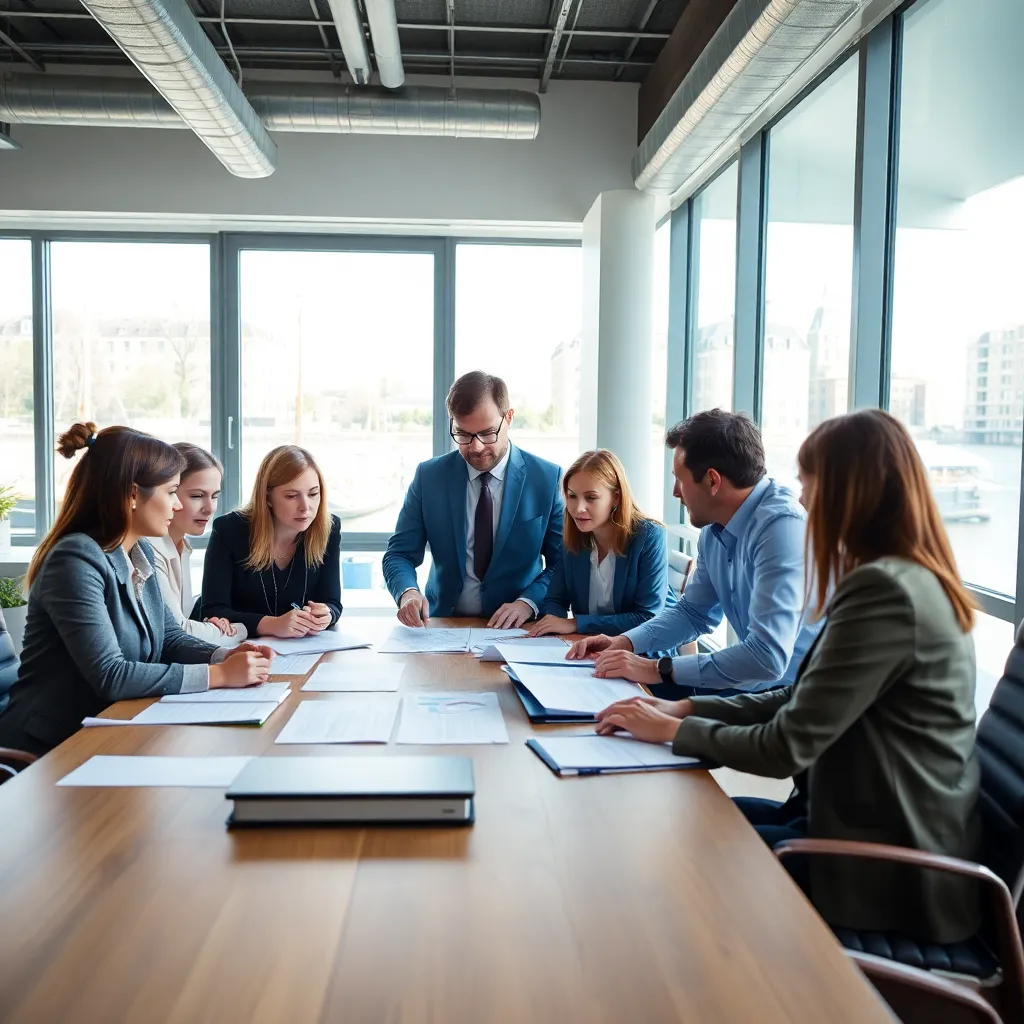 Professionals die samenwerken aan een project na succesvol netwerken